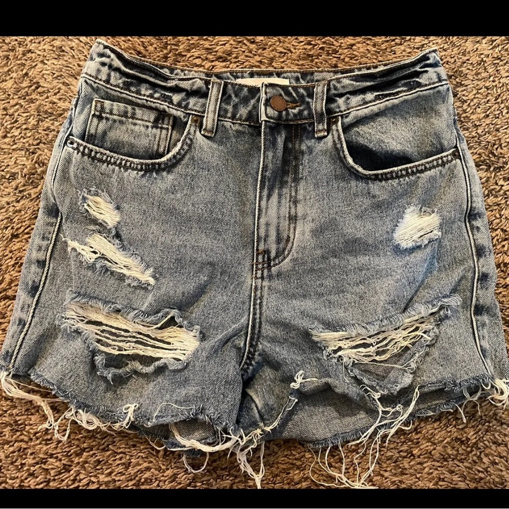 O'Neill Blue Jean Denim Shorts Women Size 28 distressed